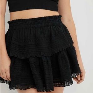 Aerie Rock N’ Ruffle mini skirt NWT Small/Black